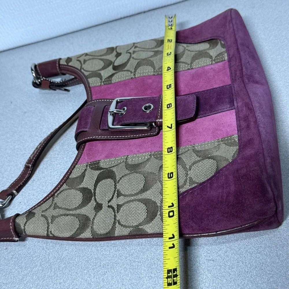 COACH‎ Soho Hampton Y2K Shoulder Handbag Pink Suede Leather Trim 